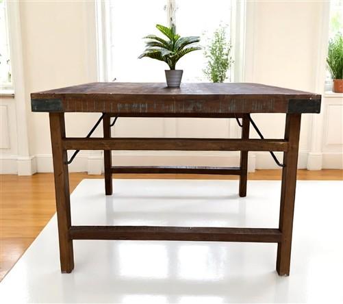 table - Rustic Square Table, Vintage Dining Room Table, Kitchen Island, Game Table, G by The Old Grainery