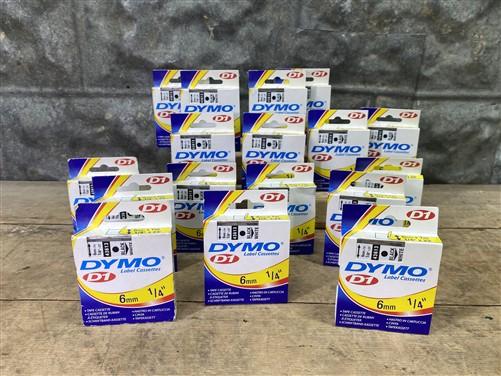 Ham Radio - Lot of 17 Dymo D1 43613 Label Cassettes 1/4" 6mm Black on White New Old Stock by The Old Grainery (50 load, ac...