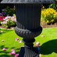 Garden urn - 39" Tall Cast Iron Fluted Urn, Flower Pot Planter, Garden Patio Yard Art, B8 by The Old Grainery (aluminum, A...