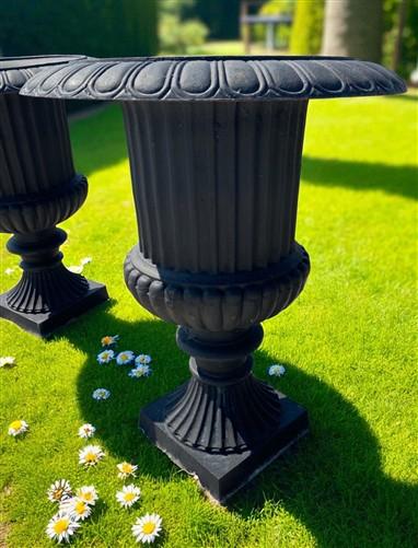 Garden urn - 39" Tall Cast Iron Fluted Urn, Flower Pot Planter, Garden Patio Yard Art, B8 by The Old Grainery (aluminum, A...