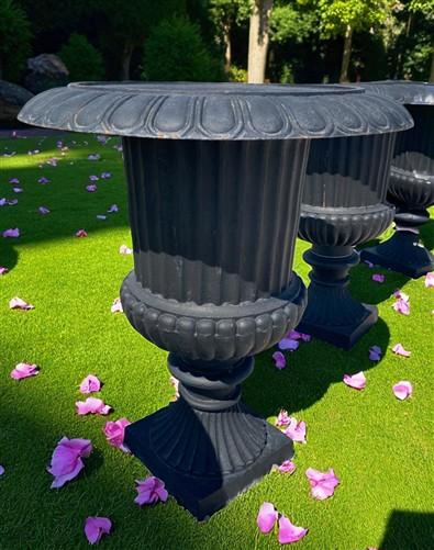Garden urn - 39" Tall Cast Iron Fluted Urn, Flower Pot Planter, Garden Patio Yard Art, B8 by The Old Grainery (aluminum, A...