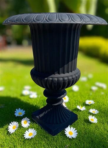 Garden urn - 39" Tall Cast Iron Fluted Urn, Flower Pot Planter, Garden Patio Yard Art, B8 by The Old Grainery (aluminum, A...