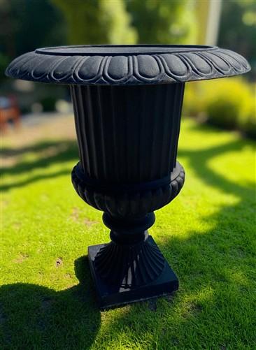 Garden urn - 39" Tall Cast Iron Fluted Urn, Flower Pot Planter, Garden Patio Yard Art, B8 by The Old Grainery (aluminum, A...
