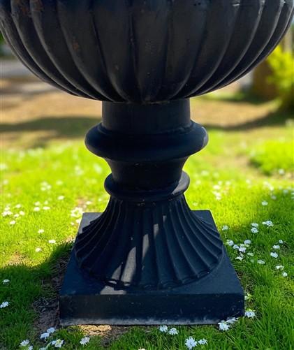 Garden urn - 39" Tall Cast Iron Fluted Urn, Flower Pot Planter, Garden Patio Yard Art, B8 by The Old Grainery (aluminum, A...