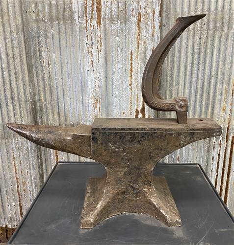 anvil - Vintage Blacksmith Anvil w/Hardy Tool, 127 lb Forging Anvil Depose, Farrier Tool by The Old Grainery (Anvil, Black...