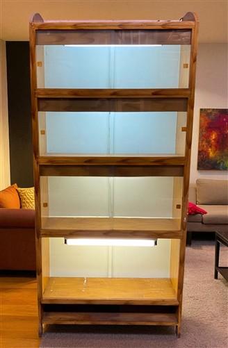 Display Cabinet - Vintage Lighted Display Cabinet, Glass China Hutch, Store Display Case Shelves by The Old Grainery (cabi...