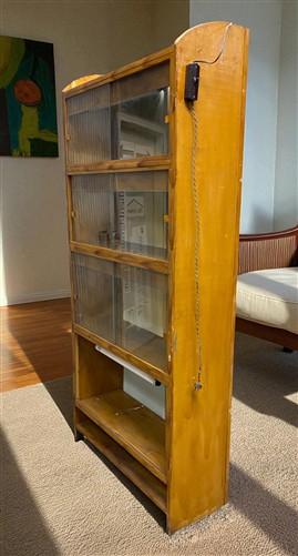 Display Cabinet - Vintage Lighted Display Cabinet, Glass China Hutch, Store Display Case Shelves by The Old Grainery (cabi...