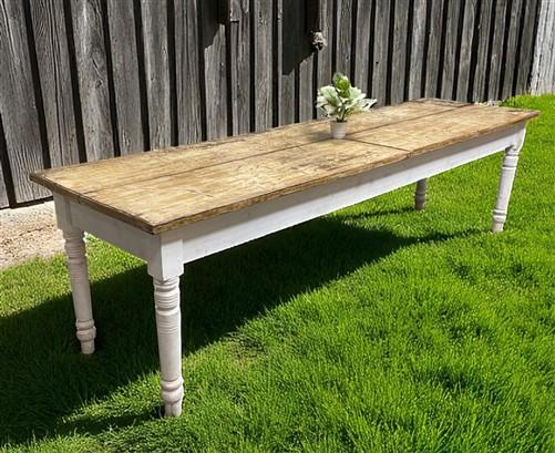 10' Harvest Table, Primitive Rustic Dining Table, Vintage Farmhouse Table, B