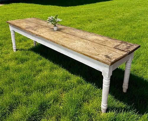 10' Harvest Table, Primitive Rustic Dining Table, Vintage Farmhouse Table, B