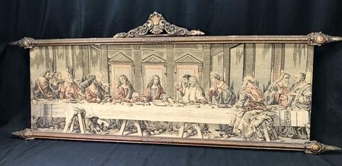 tapestry - The Last Supper Da Vinci Tapestry, Vintage Religious Textile Art Wall Decor C, by The Old Grainery (24.5 tall,...