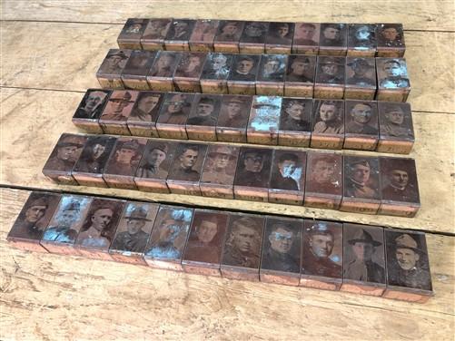 letterpress - 55 Copper Letterpress Plates, Printing Blocks, WWI Soldier, Sailor Army Navy A, by The Old Grainery (army, b...