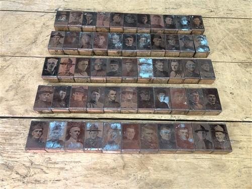 letterpress - 55 Copper Letterpress Plates, Printing Blocks, WWI Soldier, Sailor Army Navy A, by The Old Grainery (army, b...
