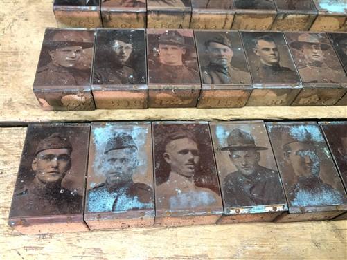 letterpress - 55 Copper Letterpress Plates, Printing Blocks, WWI Soldier, Sailor Army Navy A, by The Old Grainery (army, b...