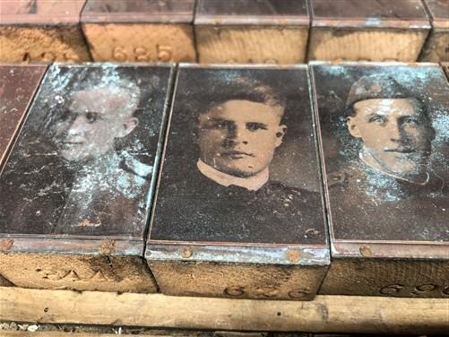 letterpress - 55 Copper Letterpress Plates, Printing Blocks, WWI Soldier, Sailor Army Navy A, by The Old Grainery (army, b...