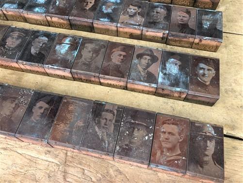 letterpress plates - 55 Copper Letterpress Plates, Printing Blocks, WWI Soldier, Sailor Army Navy B, by The Old Grainery (...