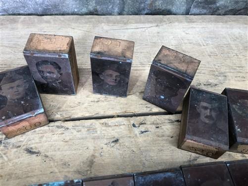 letterpress plates - 55 Copper Letterpress Plates, Printing Blocks, WWI Soldier, Sailor Army Navy B, by The Old Grainery (...