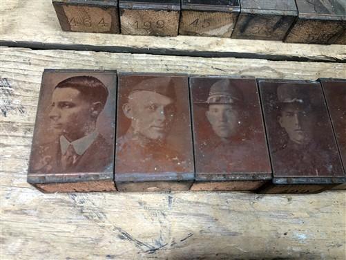 letterpress - 55 Copper Letterpress Plates, Printing Blocks, WWI Soldier, Sailor Army Navy C, by The Old Grainery (army, b...
