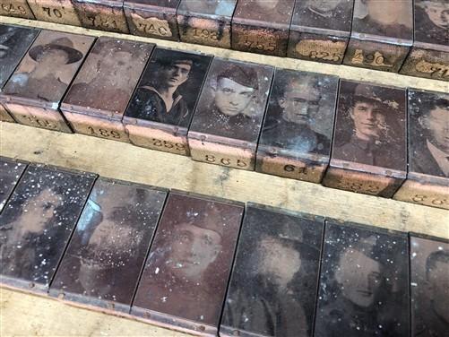 letterpress - 55 Copper Letterpress Plates, Printing Blocks, WWI Soldier, Sailor Army Navy C, by The Old Grainery (army, b...