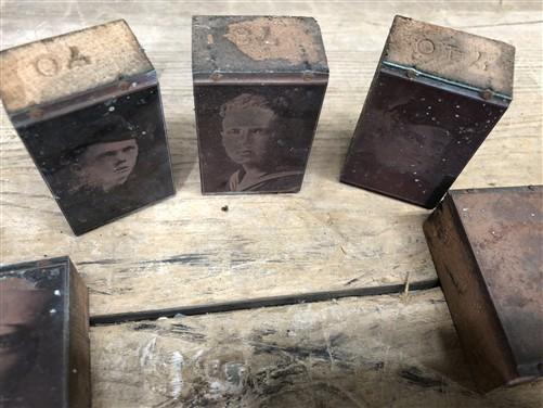 letterpress - 55 Copper Letterpress Plates, Printing Blocks, WWI Soldier, Sailor Army Navy C, by The Old Grainery (army, b...