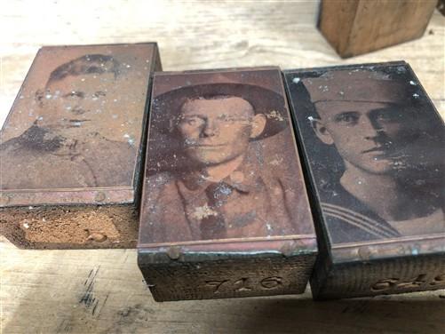 letterpress - 55 Copper Letterpress Plates, Printing Blocks, WWI Soldier, Sailor Army Navy C, by The Old Grainery (army, b...