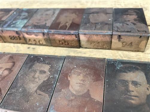 letterpress plates - 55 Copper Letterpress Plates, Printing Blocks, WWI Soldier, Sailor Army Navy E, by The Old Grainery (...