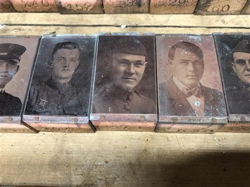 letterpress plates - 55 Copper Letterpress Plates, Printing Blocks, WWI Soldier, Sailor Army Navy E, by The Old Grainery (...