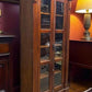 Library Bookcase, 2 Door Walnut Display Case, Kitchen Cabinet, China Cabinet, F