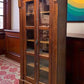 Library Bookcase, 2 Door Walnut Display Case, Kitchen Cabinet, China Cabinet, F