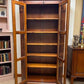 Library Bookcase, 2 Door Walnut Display Case, Kitchen Cabinet, China Cabinet, F