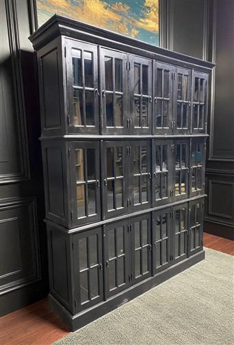 Triple Stack Bookcase, Black Kitchen Hutch Cabinet, Kitchen Storage Cupboard H