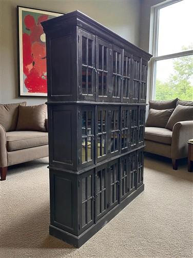 Triple Stack Bookcase, Black Kitchen Hutch Cabinet, Kitchen Storage Cupboard H