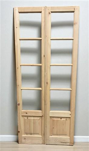 French Double Door (36x84.5) 4 Pane Glass Door European Styled EM13-A