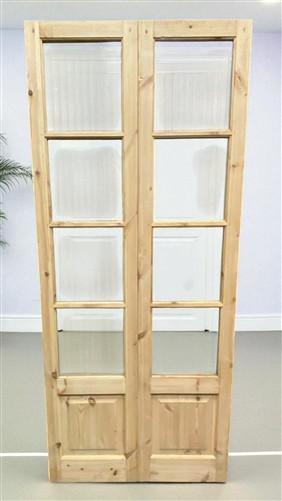 French Double Door (36x84.5) 4 Pane Glass Door European Styled EM13-A