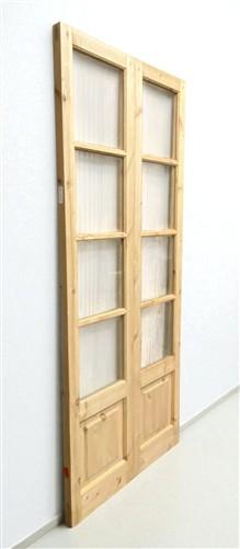 French Double Door (36x84.5) 4 Pane Glass Door European Styled EM13-A