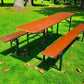 Vintage German Oktoberfest Beer Garden Table & Bench, Orange Outdoor Set A49