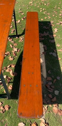 Vintage German Oktoberfest Beer Garden Table & Bench, Orange Outdoor Set A49