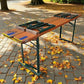 Vintage German Oktoberfest Beer Garden Table & Bench, Orange Outdoor Set A49