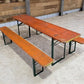 Table - Vintage German Oktoberfest Beer Garden Table & Bench, Orange Outdoor Set A50 by The Old Grainery (20 inches, 30 in...