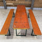 Table - Vintage German Oktoberfest Beer Garden Table & Bench, Orange Outdoor Set A50 by The Old Grainery (20 inches, 30 in...