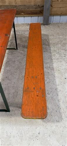 Table - Vintage German Oktoberfest Beer Garden Table & Bench, Orange Outdoor Set A50 by The Old Grainery (20 inches, 30 in...