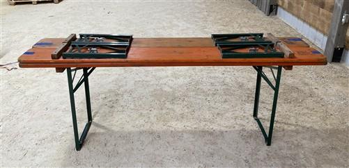 Table - Vintage German Oktoberfest Beer Garden Table & Bench, Orange Outdoor Set A50 by The Old Grainery (20 inches, 30 in...