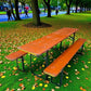 Table - Vintage German Oktoberfest Beer Garden Table & Bench, Orange Outdoor Set A53 by The Old Grainery (20 inches, 30 in...