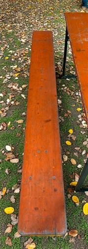Table - Vintage German Oktoberfest Beer Garden Table & Bench, Orange Outdoor Set A53 by The Old Grainery (20 inches, 30 in...