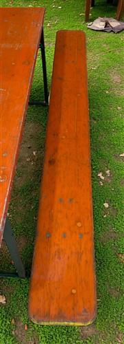 Table - Vintage German Oktoberfest Beer Garden Table & Bench, Orange Outdoor Set A53 by The Old Grainery (20 inches, 30 in...