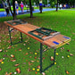 Table - Vintage German Oktoberfest Beer Garden Table & Bench, Orange Outdoor Set A53 by The Old Grainery (20 inches, 30 in...