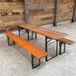 Table - Vintage German Oktoberfest Beer Garden Table & Bench, Orange Outdoor Set A54 by The Old Grainery (20 inches, 30 in...