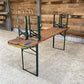 Table - Vintage German Oktoberfest Beer Garden Table & Bench, Orange Outdoor Set A54 by The Old Grainery (20 inches, 30 in...