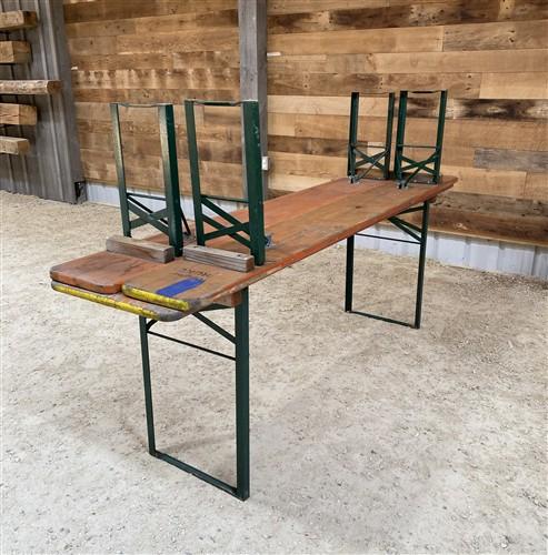 Table - Vintage German Oktoberfest Beer Garden Table & Bench, Orange Outdoor Set A54 by The Old Grainery (20 inches, 30 in...