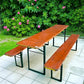 Table - Vintage German Oktoberfest Beer Garden Table & Bench, Orange Outdoor Set A55 by The Old Grainery (20 inches, 30 in...
