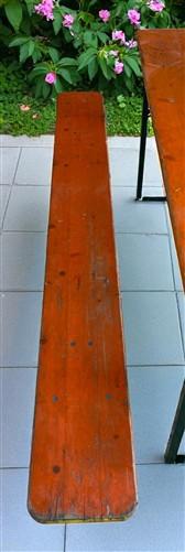 Table - Vintage German Oktoberfest Beer Garden Table & Bench, Orange Outdoor Set A55 by The Old Grainery (20 inches, 30 in...